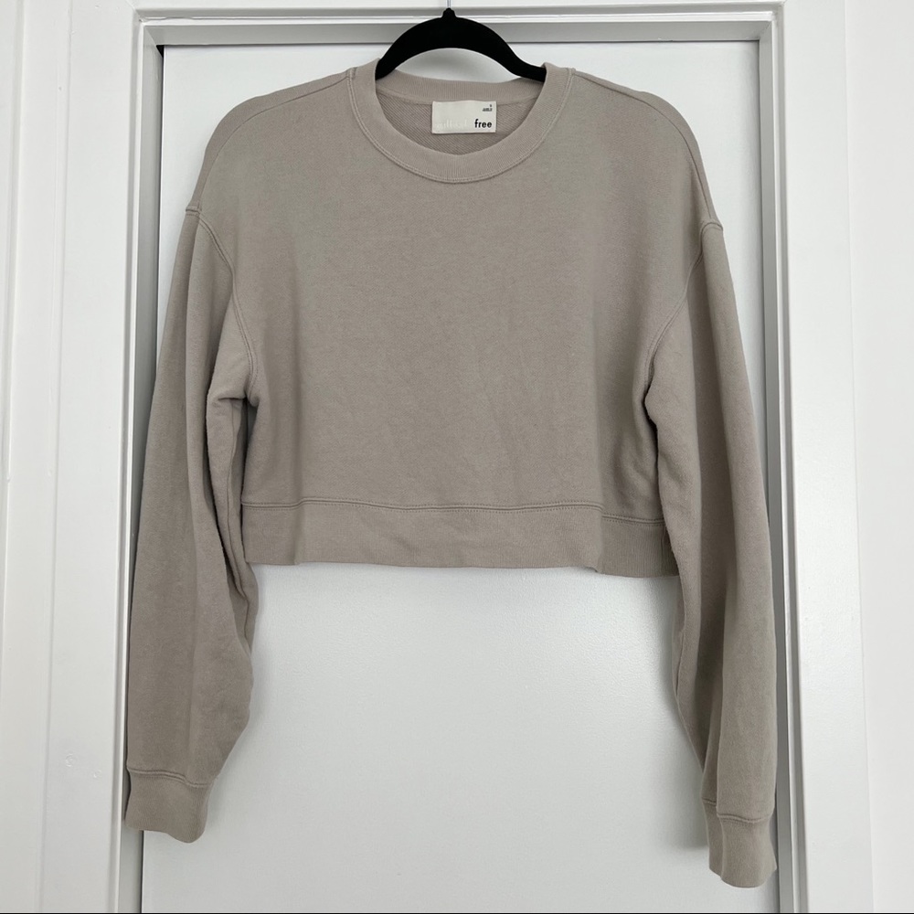 Aritzia Wilfred Free Terry Fleece crop sweatshirt size small